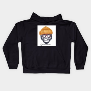 Angry gorilla with sunglass Kids Hoodie